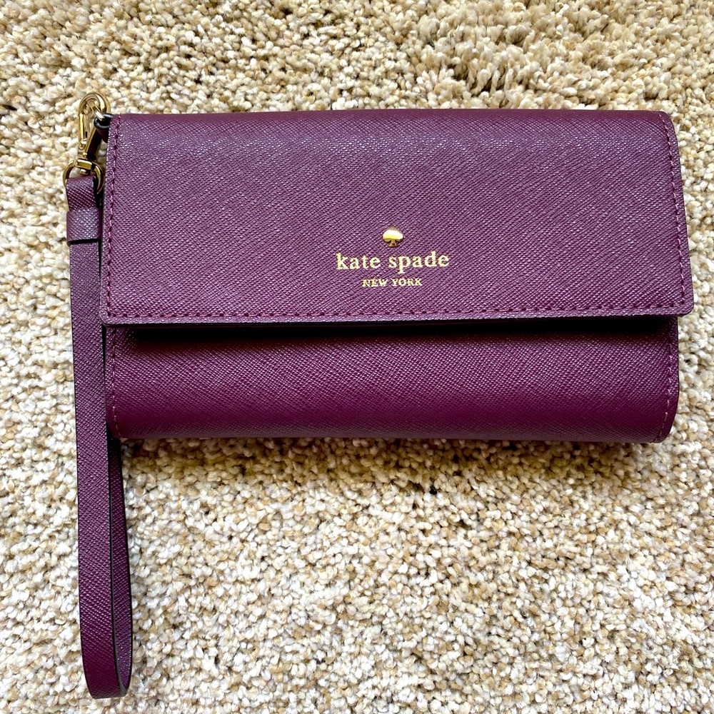 Kate Spade wristlet phone wallet in berry